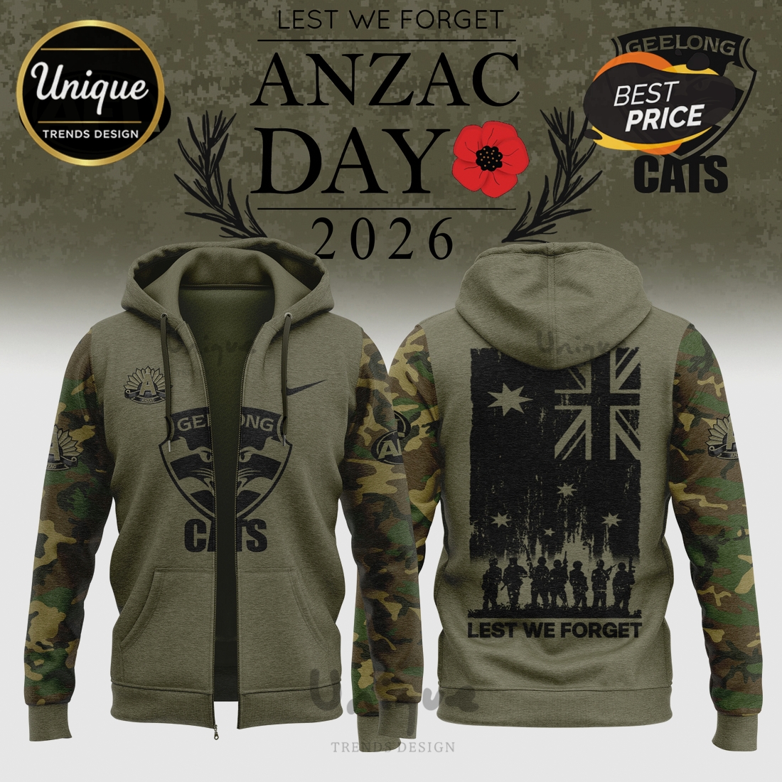 Sydney Swans ANZAC Day 2026 Limited Edition Camo Hoodie Sydney Swans ANZAC Day 2026 Limited Edition Camo Hoodie