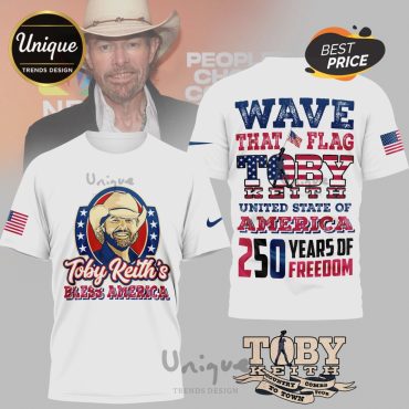 Toby Keith 250 Years of Freedom Patriotic Wave Flag Graphic T-Shirt