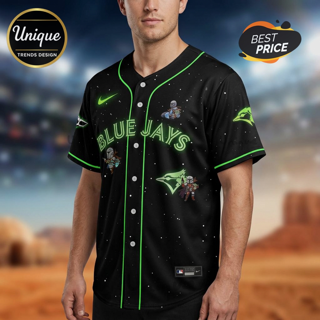 Toronto Blue Jays Mandalorian Grogu Limited Edition Baseball Jersey Toronto Blue Jays Mandalorian Grogu Limited Edition Baseball Jersey