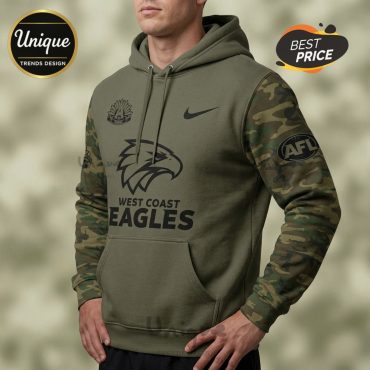 West Coast Eagles ANZAC Day 2026 Limited Edition Camo Hoodie