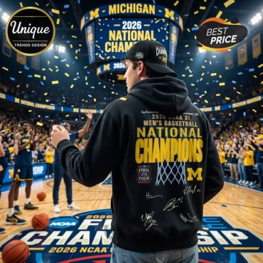 2026 Michigan Wolverines Men’s Basketball National Champions Signature Hoodie