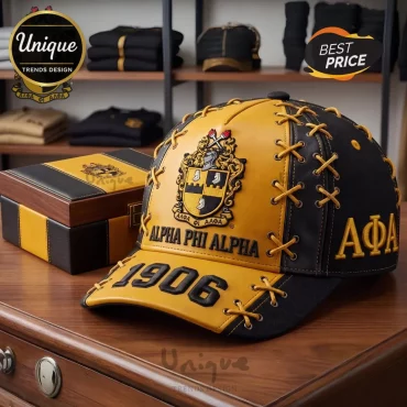Alpha Phi Alpha 1906 Premium Gold Black Baseball Cap