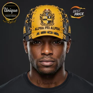 Alpha Phi Alpha 1906 Premium Gold Black Baseball Cap
