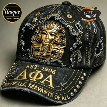 Alpha Phi Alpha AΦA Pharaoh Distressed Baseball Cap