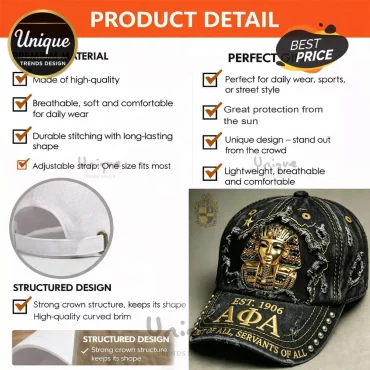 Alpha Phi Alpha AΦA Pharaoh Distressed Baseball Cap