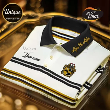 Alpha Phi Alpha Custom Embroidered Striped Polo Shirt