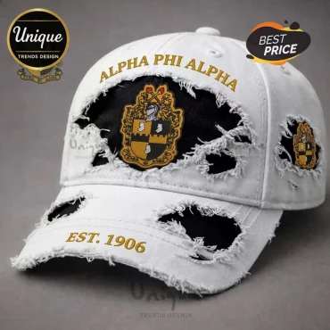 Alpha Phi Alpha Distressed Embroidered EST. 1906 Baseball Cap