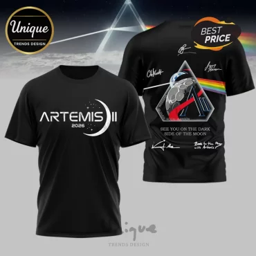 Artemis II Dark Side of the Moon Astronaut Signatures Shirt