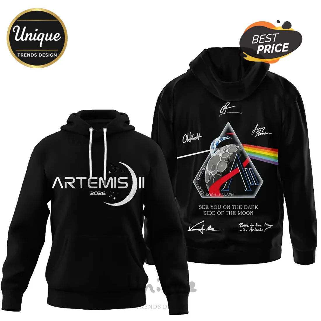Artemis II Dark Side of the Moon Astronaut Signatures Shirt Artemis II Dark Side of the Moon Astronaut Signatures Shirt