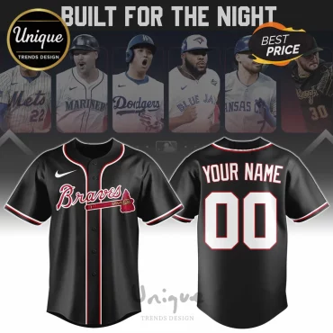 Atlanta Braves Black Personalized Custom Baseball Jersey for Fans