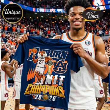 Auburn Tigers Basketball NIT Champions 2026 Commemorative Mascot T-Shirt