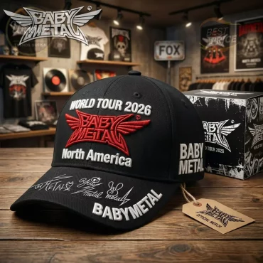 BABYMETAL World Tour 2026 North America Signature Embroidered Black Baseball Cap