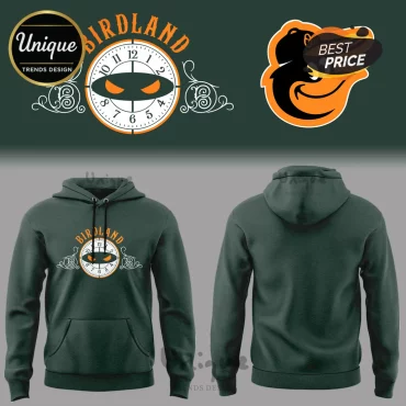 Baltimore Orioles Birdland Clock Graphic Fan Gift Pullover Hoodie