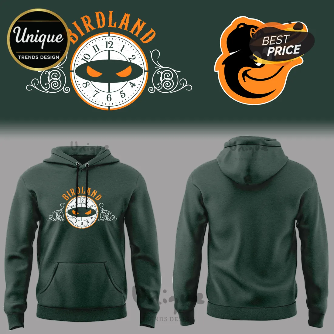 Baltimore Orioles Birdland Clock Graphic Fan Gift Pullover Hoodie Baltimore Orioles Birdland Clock Graphic Fan Gift Pullover Hoodie