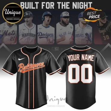 Baltimore Orioles Custom Black Personalized Name Number Fan Baseball Jersey