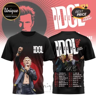 Billy Idol It’s a Nice Day To Tour Again Concert Dates Premium All-Over Print T-Shirt