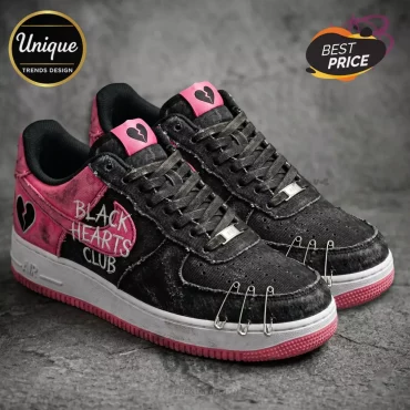 Black Hearts Club Custom Air Force 1 Sneakers