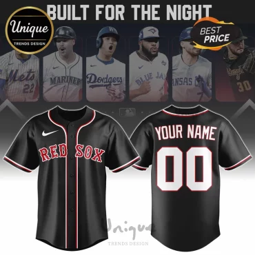 Boston Red Sox Black Personalized Custom Name Number Baseball Jersey