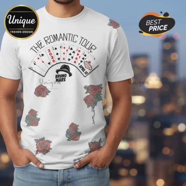 Bruno Mars The Romantic Tour 2024 Las Vegas Concert Commemorative T-Shirt