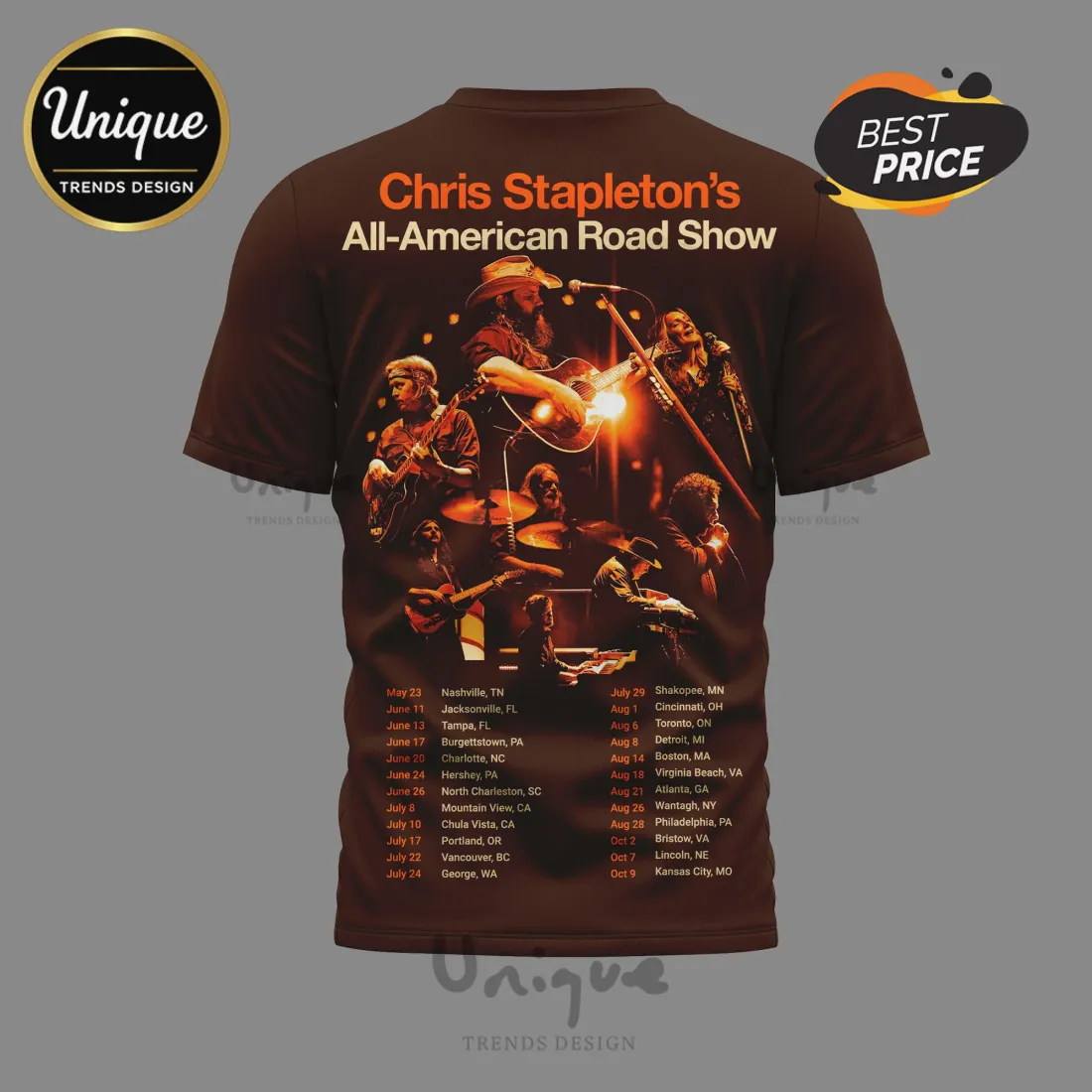 Chris Stapleton All-American Road Show Concert Tour Vintage T-Shirt Chris Stapleton All-American Road Show Concert Tour Vintage T-Shirt