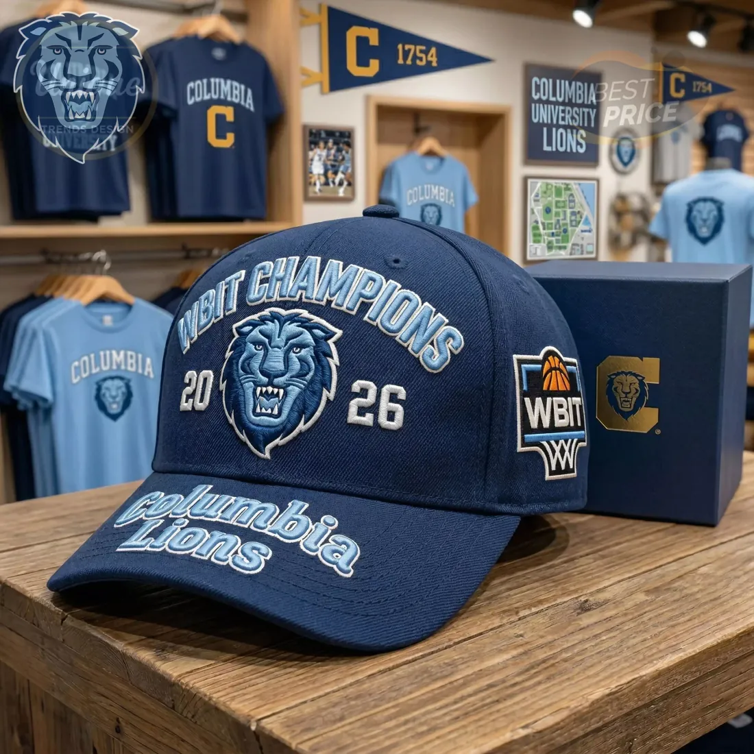 Columbia Lions WBIT Champions 2026 Embroidered Baseball Cap Columbia Lions WBIT Champions 2026 Embroidered Baseball Cap