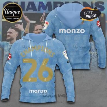 Coventry City FC Champions 26 Commemorative Sky Blue Football Shirt