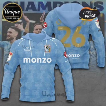 Coventry City FC Champions ’26’ Sky Blue Hoodie