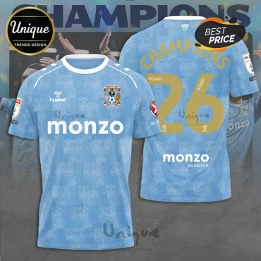 Coventry City FC Champions ’26’ Sky Blue Hoodie