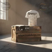 White minimalist t-shirt featuring bold black text 'Spergy' above smaller dictionary-style text including 'ASIA' and 'NORTH AMERICA'!