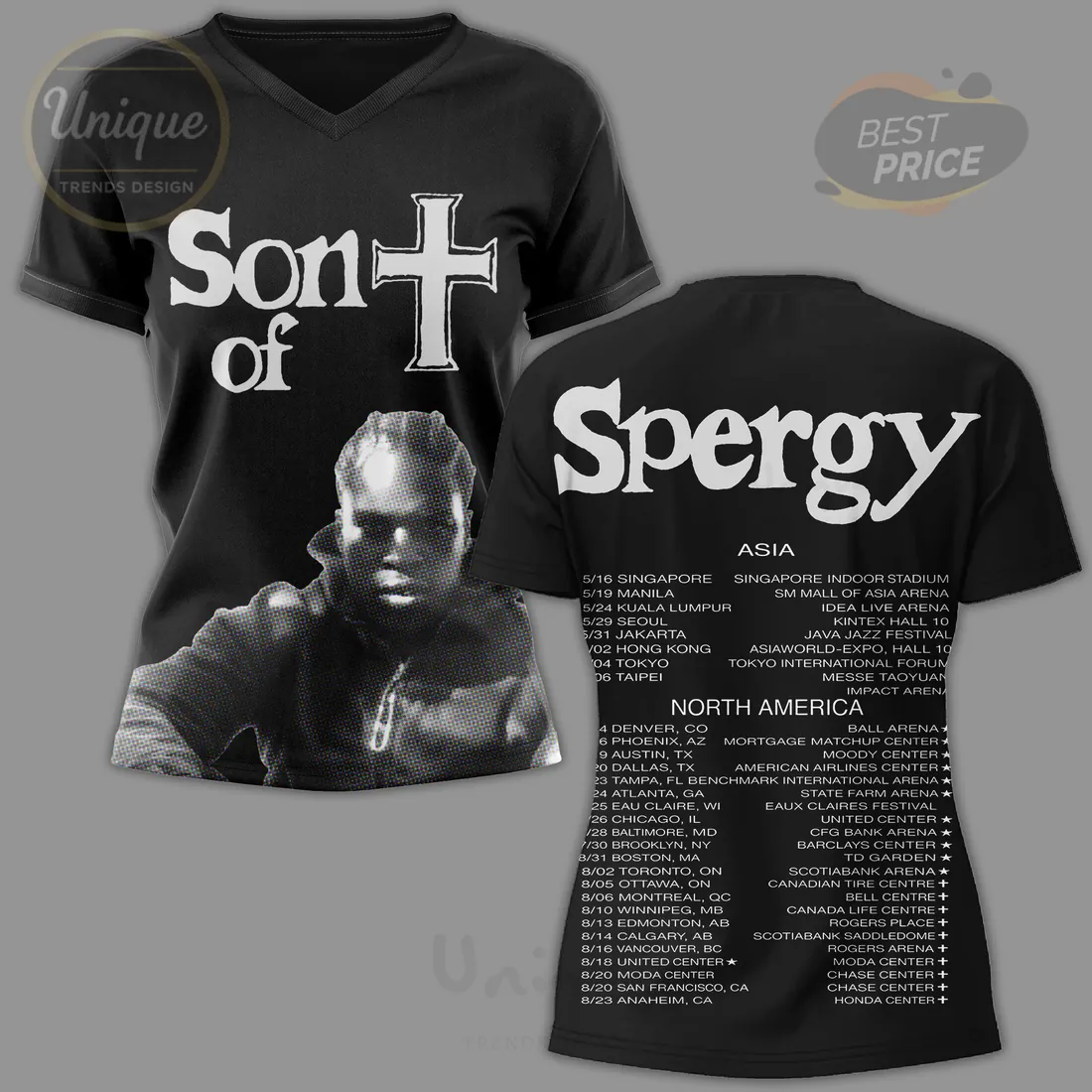 Daniel Caesar Spergy Tour Dates “Son of” Cross Black T-Shirt Daniel Caesar Spergy Tour Dates “Son of” Cross Black T-Shirt