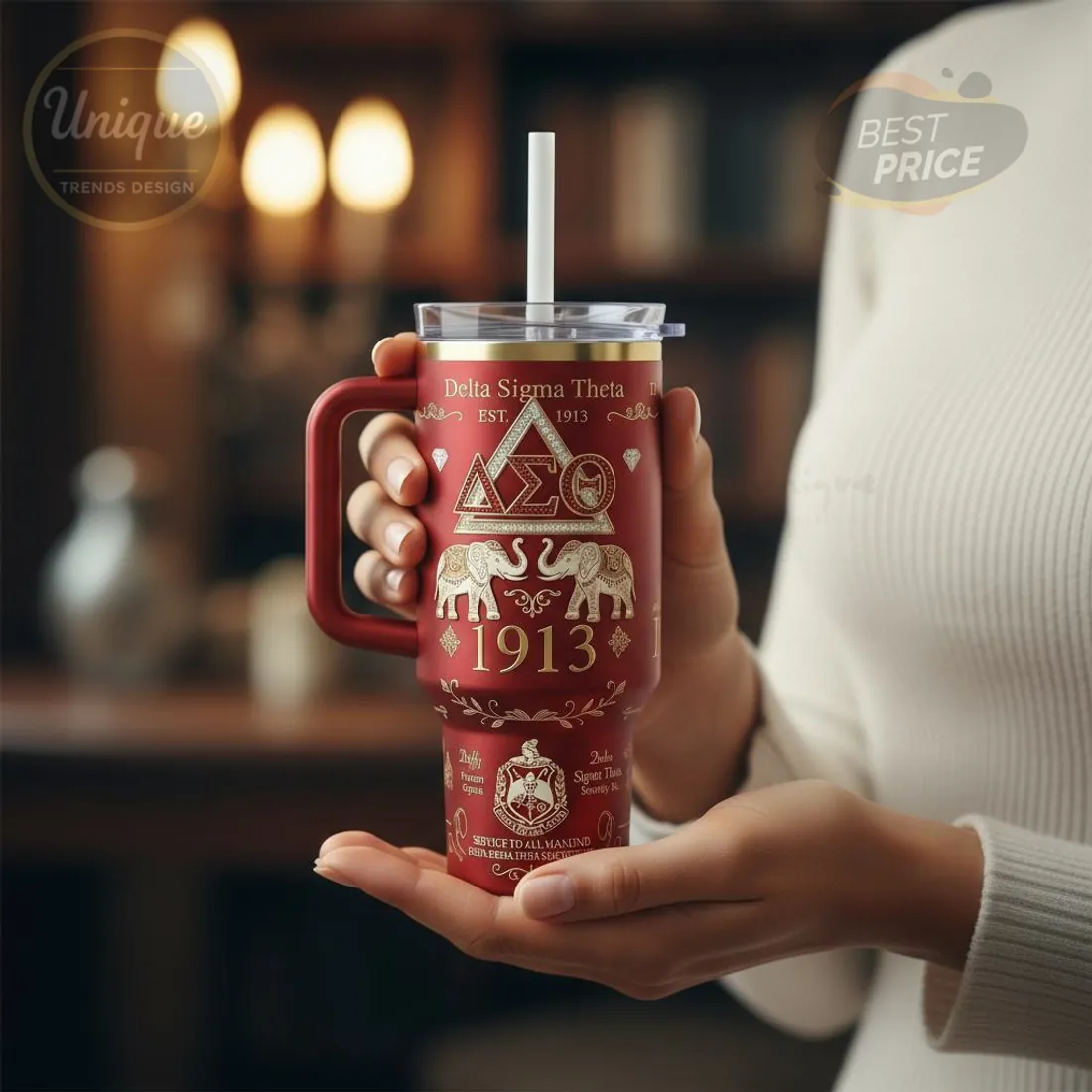 Delta Sigma Theta Premium Crimson Gold 1913 Commemorative Tumbler Delta Sigma Theta Premium Crimson Gold 1913 Commemorative Tumbler