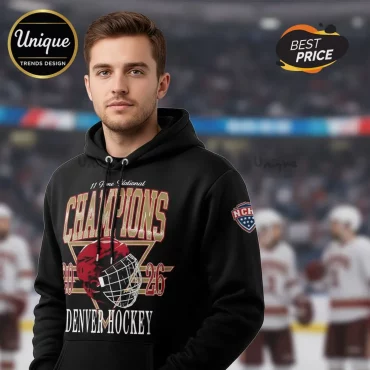 Denver Pioneers 11-Time NCAA Hockey Champions Commemorative 3D Graphic Hoodie