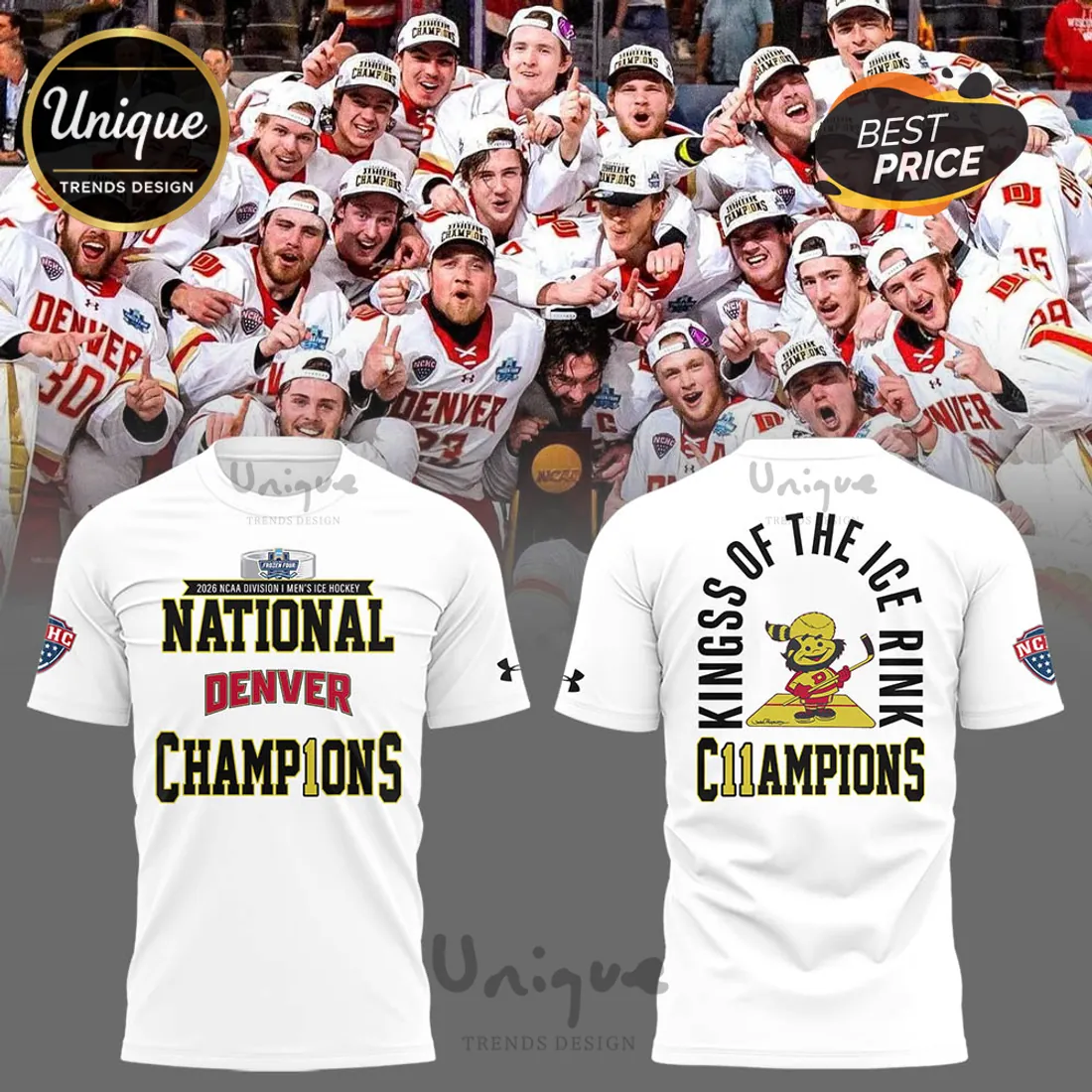 Denver Pioneers 2026 NCAA National Ice Hockey Champions T-Shirt Denver Pioneers 2026 NCAA National Ice Hockey Champions T-Shirt