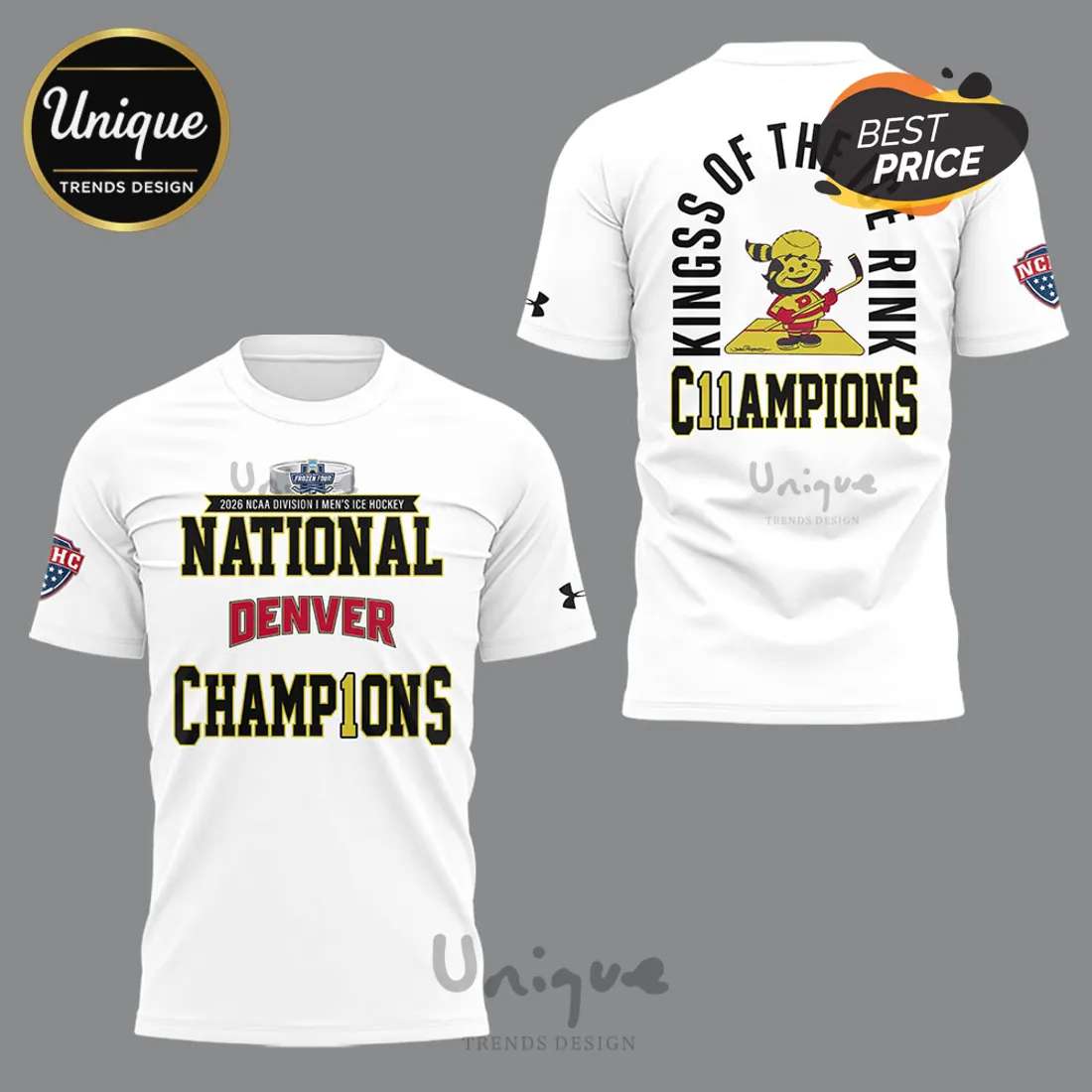 Denver Pioneers 2026 NCAA National Ice Hockey Champions T-Shirt Denver Pioneers 2026 NCAA National Ice Hockey Champions T-Shirt