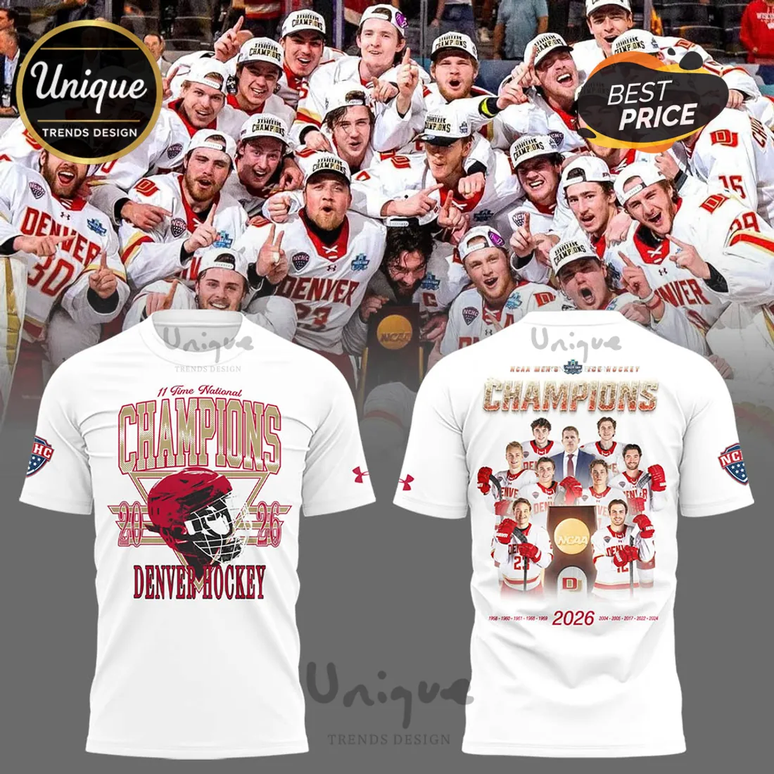 Denver Pioneers Hockey National Champions Legacy Commemorative Hoodie Denver Pioneers Hockey National Champions Legacy Commemorative Hoodie
