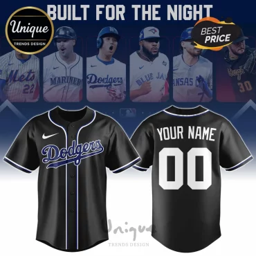 Dodgers MLB Black Custom Baseball Jersey