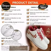 White and red custom sneakers with Delta Sigma Theta Greek letters ΔΣΘ and a red checkerboard swoosh for sorority style!