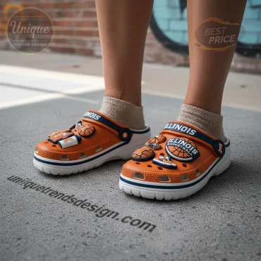 Illinois Basketball Fan Custom Charms Clogs