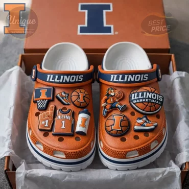 Illinois Basketball Fan Custom Charms Clogs