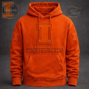 Illinois Fighting Illini Embossed Logo Premium Hoodie