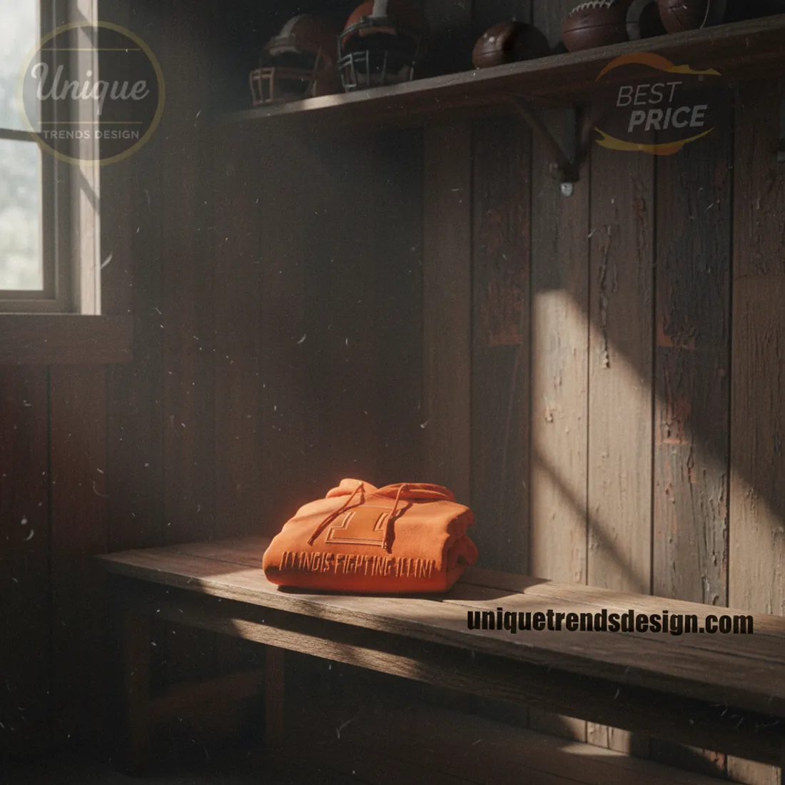 Illinois Fighting Illini Embossed Logo Premium Hoodie Illinois Fighting Illini Embossed Logo Premium Hoodie