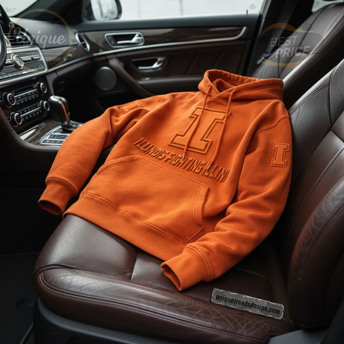 Illinois Fighting Illini Embossed Logo Premium Hoodie