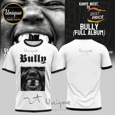 Kanye West Ye Bully Album Art Black & White Graphic Fan T-Shirt