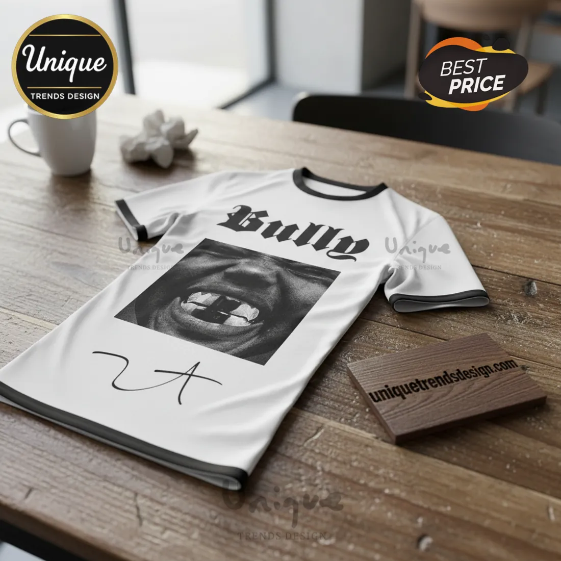 Kanye West Ye Bully Album Art Black & White Graphic Fan T-Shirt