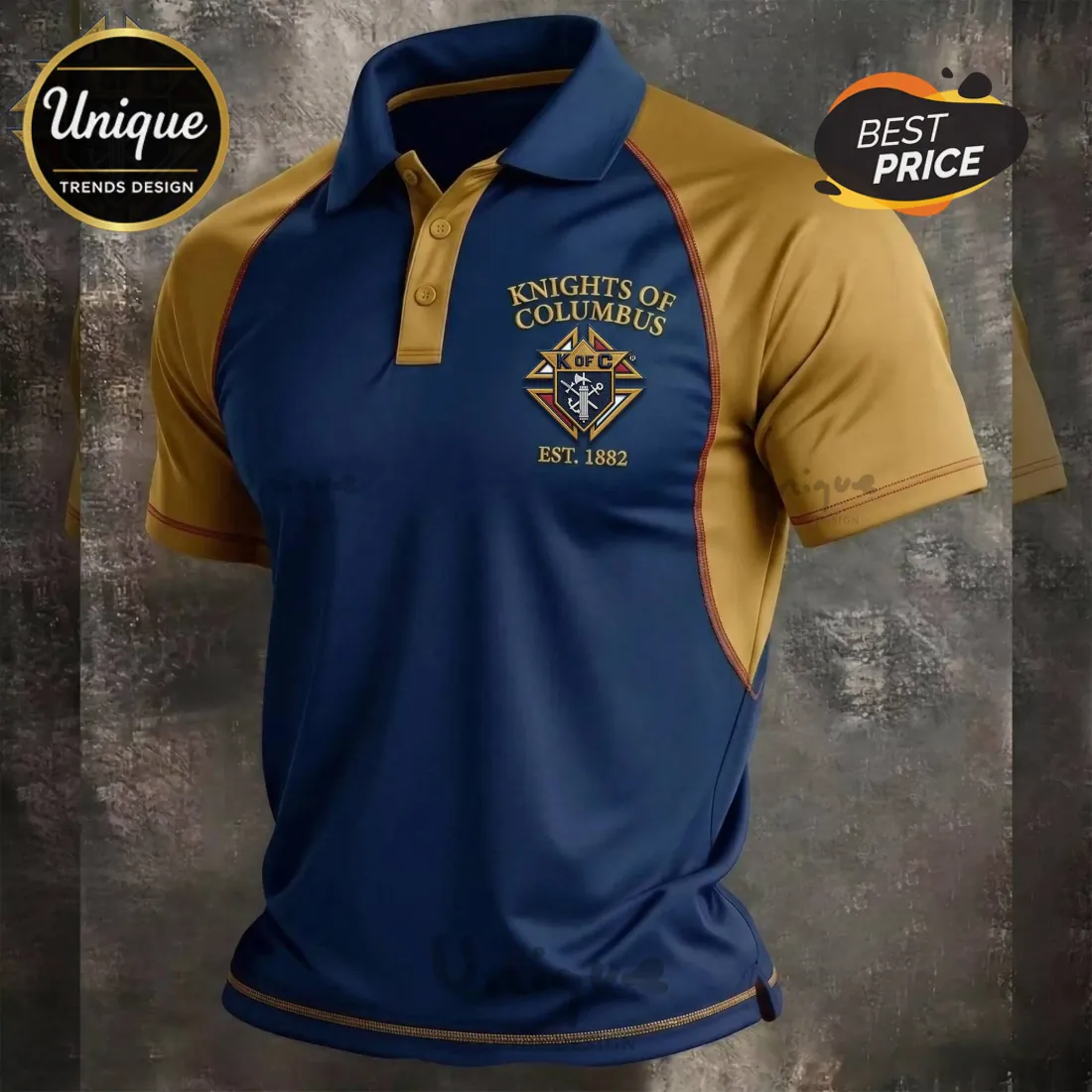 Knights of Columbus Gold & Navy Men’s Polo Shirt Knights of Columbus Gold & Navy Men’s Polo Shirt