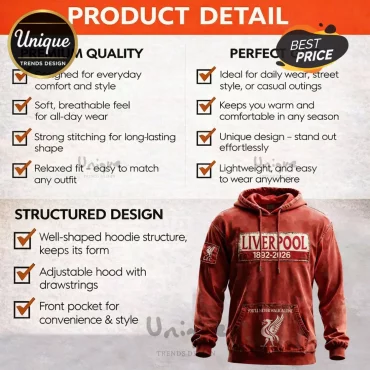 Liverpool Football Club 1892-2026 Distressed Hoodie