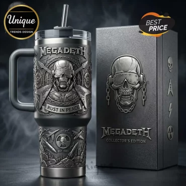 Megadeth Rust In Peace Skull Collector’s Edition 3D Embossed Tumbler