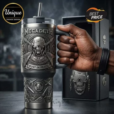 Megadeth Rust In Peace Skull Collector’s Edition 3D Embossed Tumbler