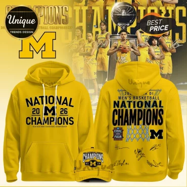Michigan 2026 NCAA Men’s Basketball National Champions Commemorative Hoodie