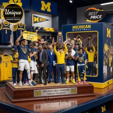 Michigan Basketball 2026 NCAA National Champions Commemorative 3D Diorama